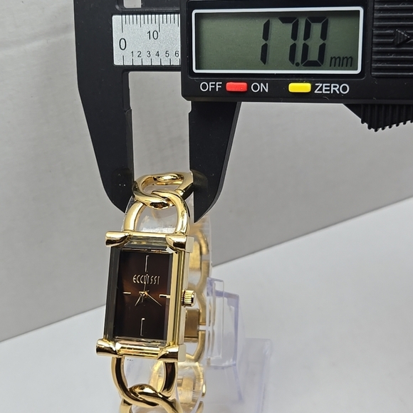 Ecclissi 80420 Womens Gold Tone Quartz Watch Brown Dial New Battery Working - Picture 5 of 9